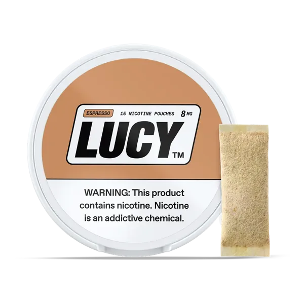 Lucy Espresso 8mg nicotine pouch can (image: official brand site)