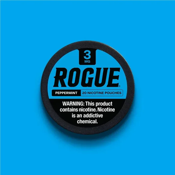 Rogue Peppermint 3mg nicotine pouch can (image: official brand site)